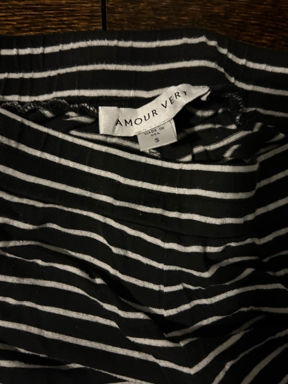 Amour vert pajama set black white stripe size small - Picture 2 of 3